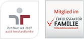 Zertifikat seit 2017 audit berufundfamilie, Mitglied im Erfolgsfaktor Familie, Ecoports